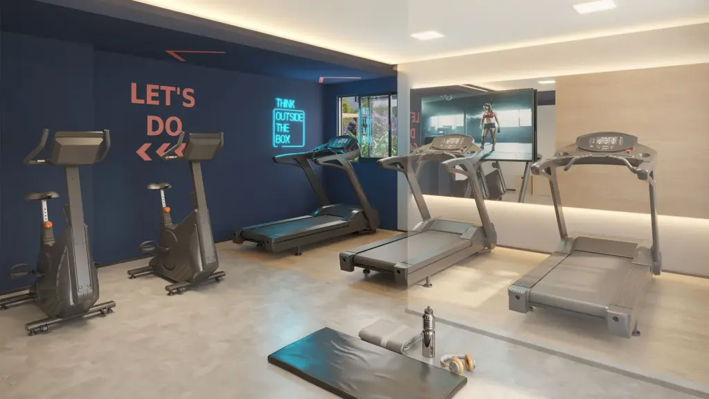 011 Brooklin Residence, academia com esteiras e aparelhos