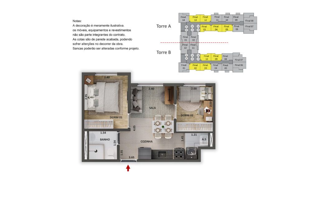 Alto Chácara Santo Antônio, planta do apartamento, foto 1