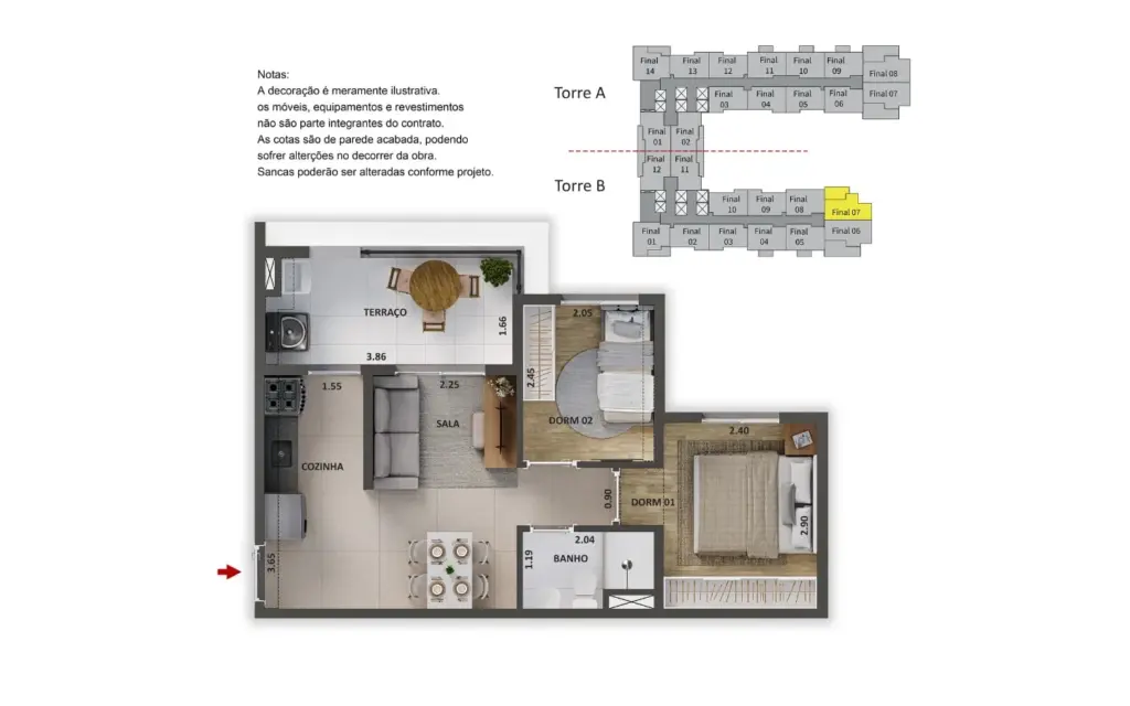 Alto Chácara Santo Antônio, planta do apartamento, foto 1