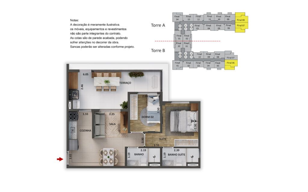 Alto Chácara Santo Antônio, planta do apartamento, foto 5
