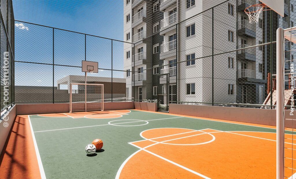 Vibe Aricanduva, quadra poliesportiva com cesta de basquete