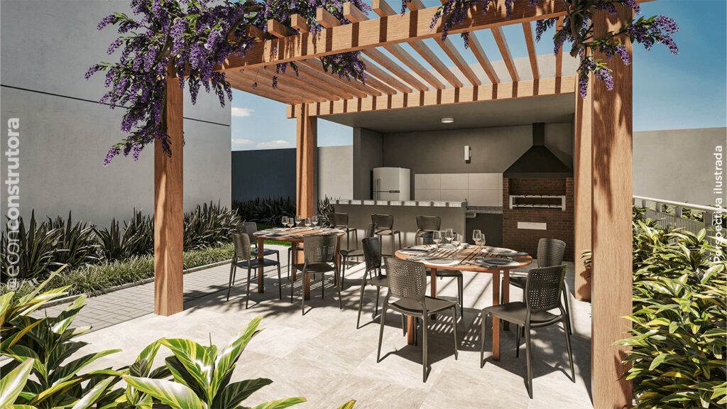 Vibe Aricanduva, espaço gourmet com pergolado e churrasqueira