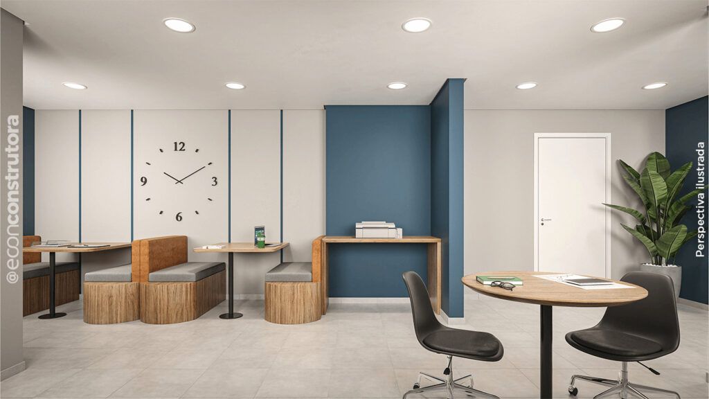Vibe Aricanduva, coworking com mesas de trabalho e paisagismo