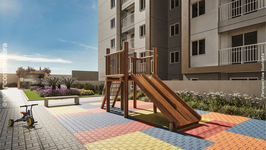 Vibe Aricanduva, playground com escorregador e piso emborrachado
