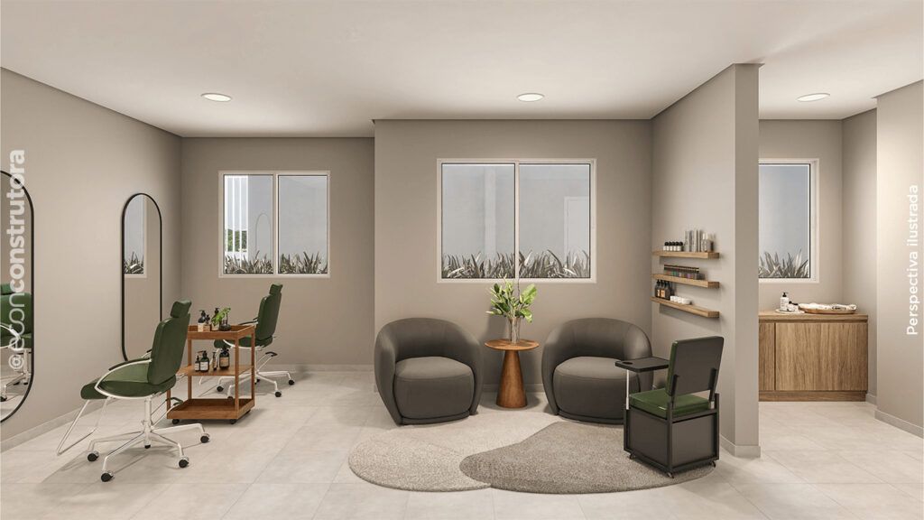 Vibe Aricanduva, lounge de convívio com poltronas