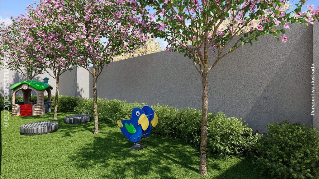 Lumi Spark Vila Matilde, jardim com brinquedos e paisagismo