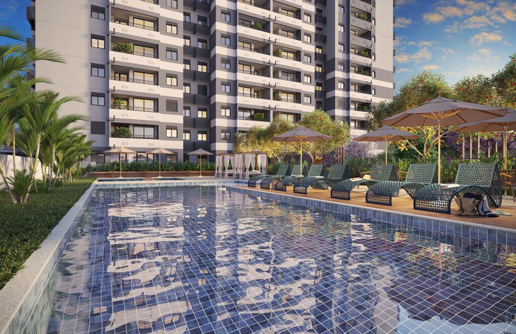 Piscina Com Hidromassagem E Solário Do 011 Brooklin Residence, Lançamento Minha Casa Minha Vida No Brooklin, São Paulo, Com Lazer Completo E Entrada Facilitada Pela Iapartamentos Conquista.