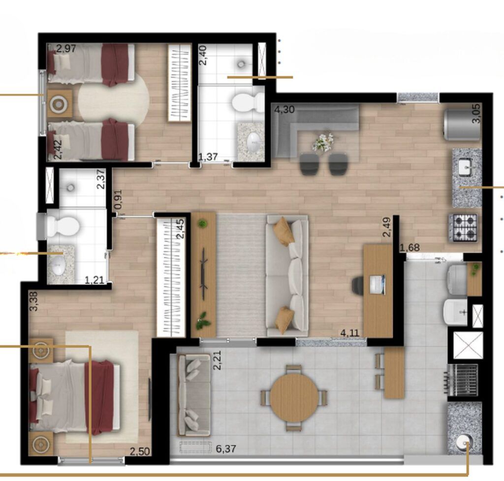 Lumi Sphere Vila Matilde, planta do apartamento, foto 1