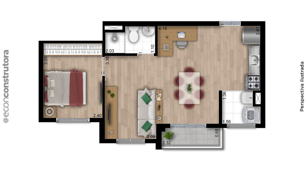 Lumi Spark Vila Matilde, planta do apartamento, opção 1