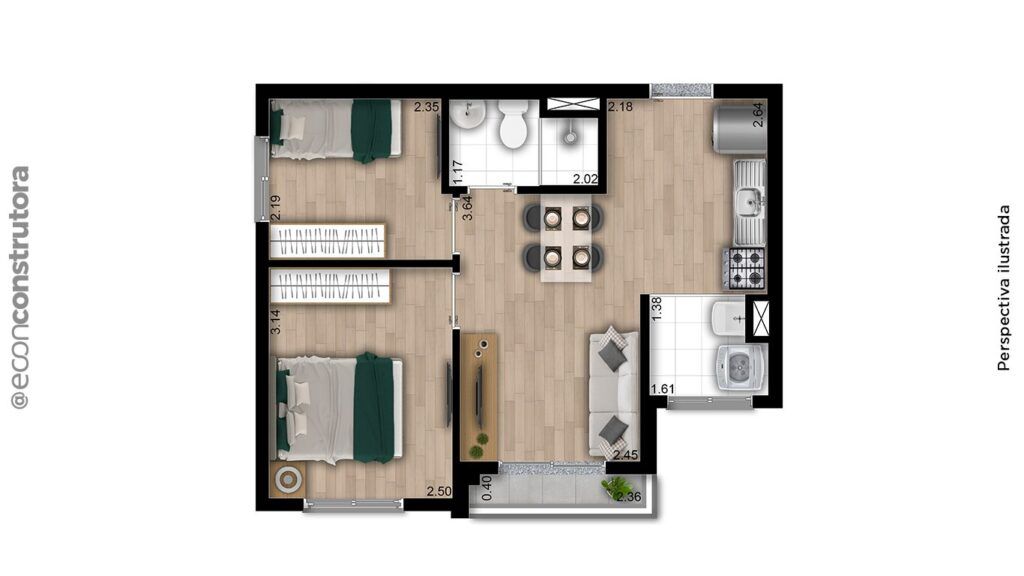 Lumi Spark Vila Matilde, planta do apartamento, opção 4