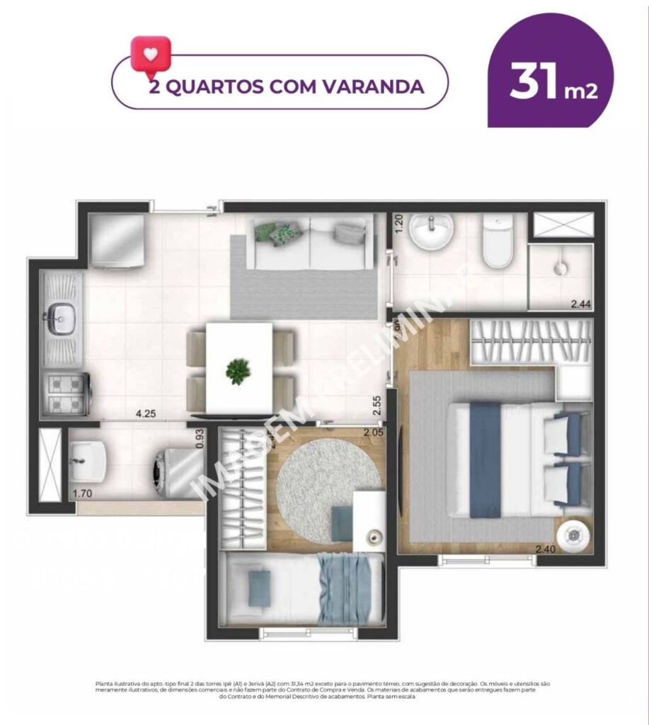 NOVVO Vila Prudente, planta do apartamento, foto 5