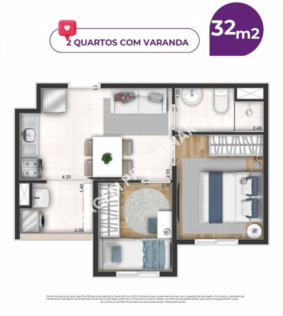 NOVVO Vila Prudente, planta do apartamento, foto 4