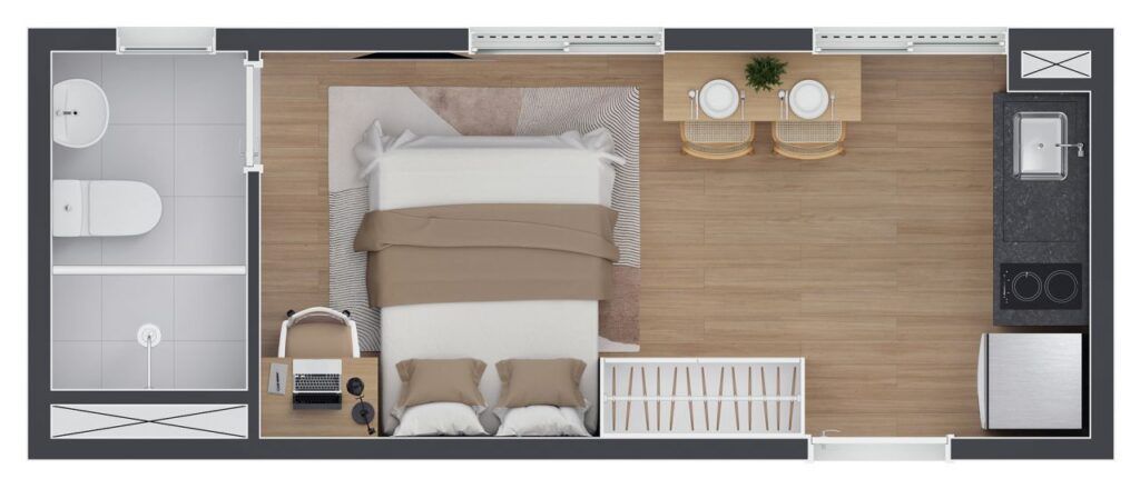 VINX Bresser Mooca, planta humanizada do apartamento