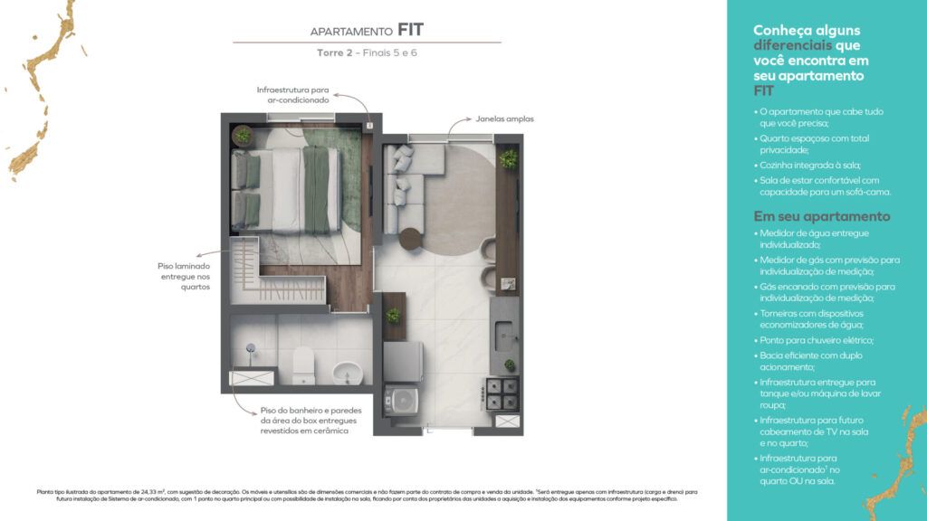 Vivaz Selection Santo Amaro, planta do apartamento Fit, opção 3