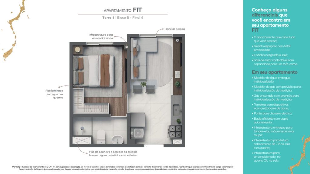 Vivaz Selection Santo Amaro, planta do apartamento Fit
