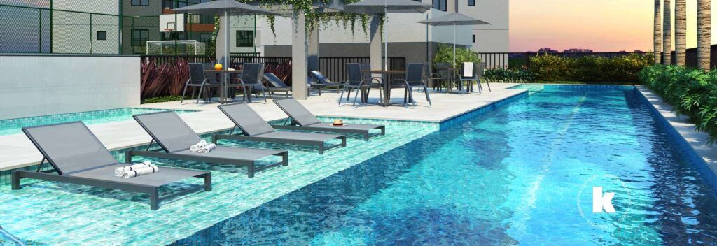 Gran Kazzas Nações Unidas, piscina com espreguiçadeiras e deck