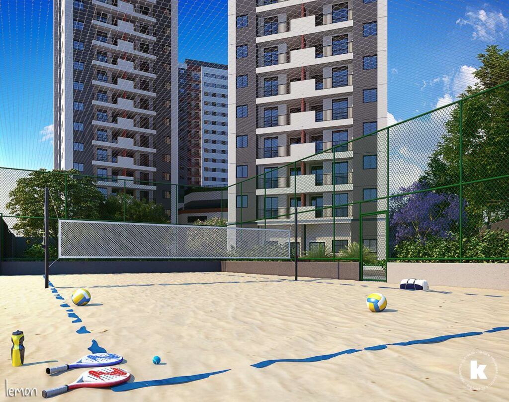 Gran Kazzas Nações Unidas, quadra de areia entre as torres