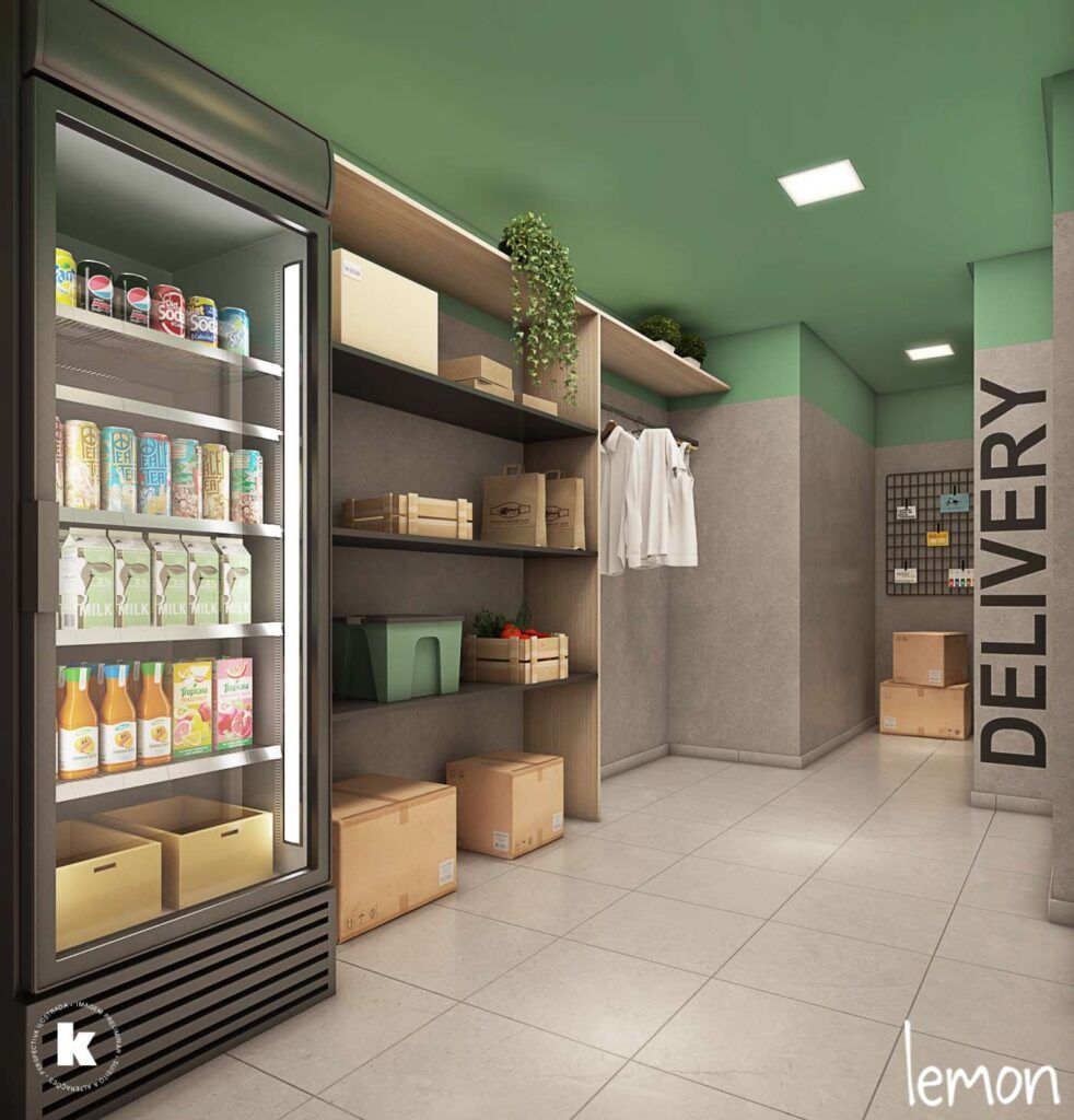 Gran Kazzas Nações Unidas, espaço delivery com armários para encomendas