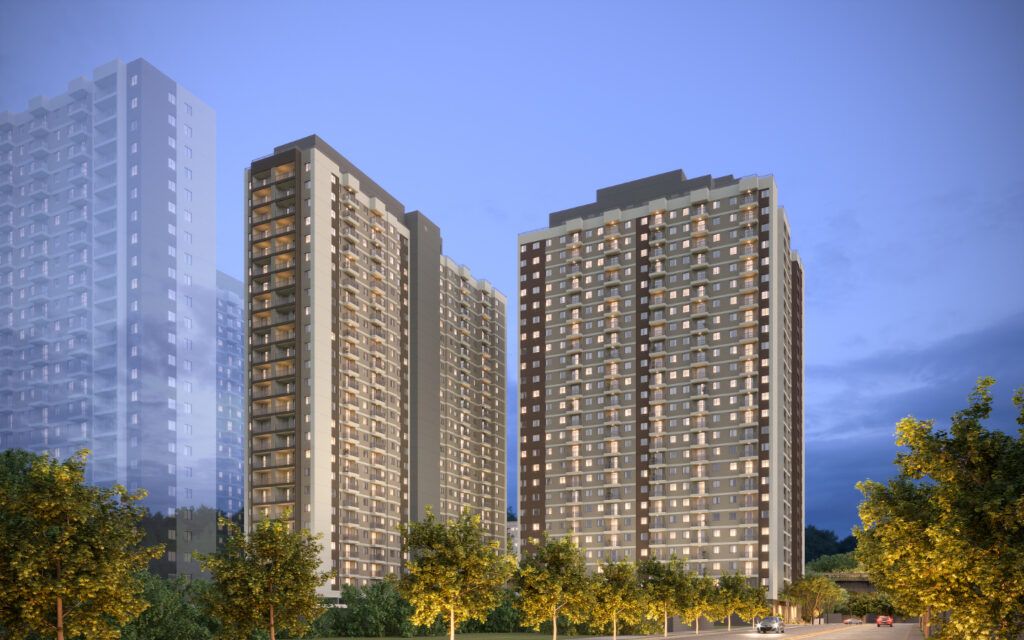 LIKE Campo Limpo, perspectiva das torres do empreendimento