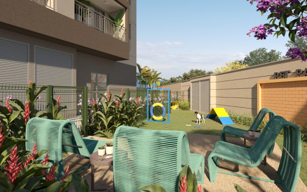 LIKE Campo Limpo, espaço gourmet ao ar livre com mesas e paisagismo