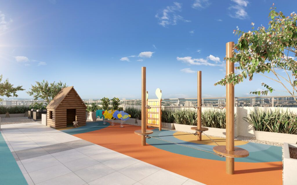 LIKE Campo Limpo, playground no terraço com casinha e brinquedos
