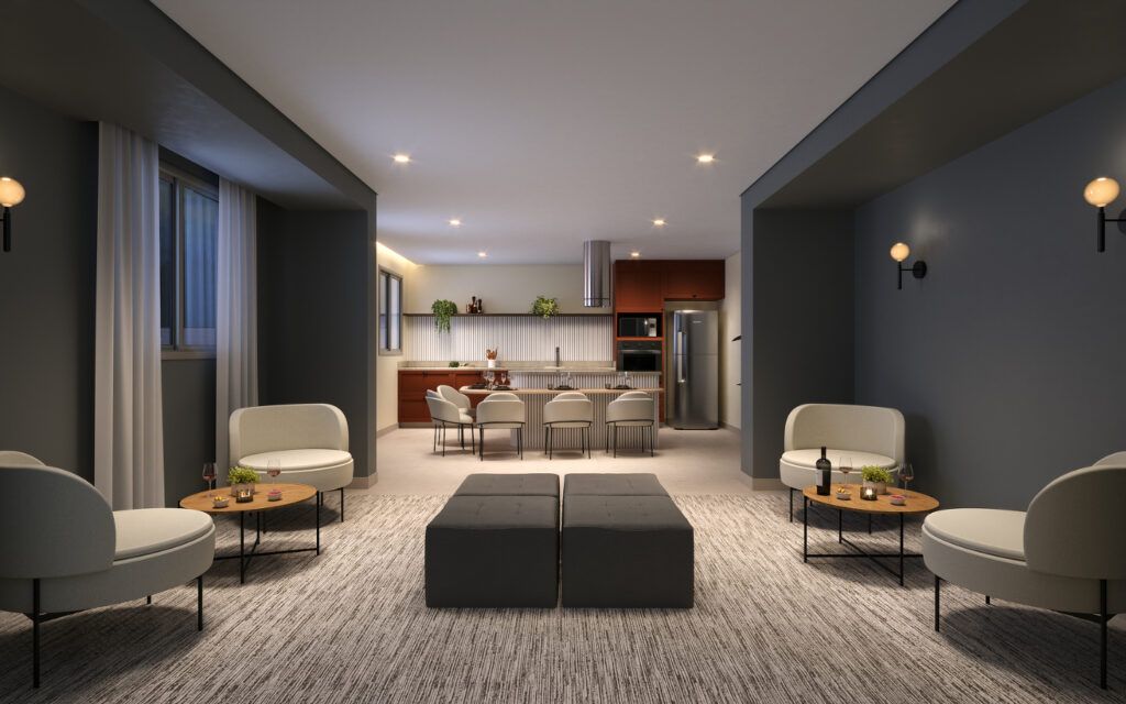 LIKE Campo Limpo, lounge de convívio com sofás e poltronas