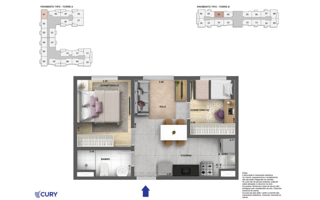 LIKE Campo Limpo, planta do apartamento, opção 6