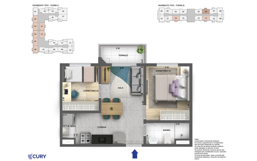 LIKE Campo Limpo, planta do apartamento, opção 7