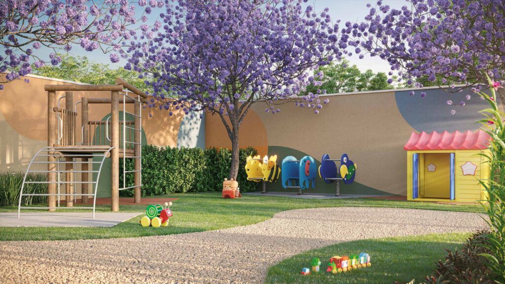 Novo Mundo Carrão, playground com casinha, escorregador e gramado