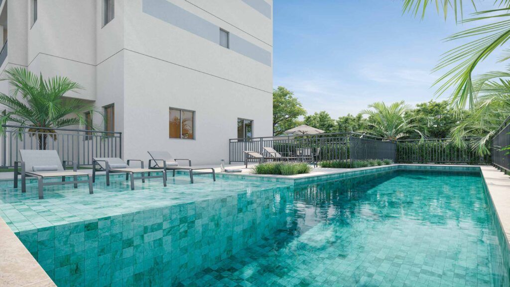 Novo Mundo Carrão, piscina com deck e paisagismo