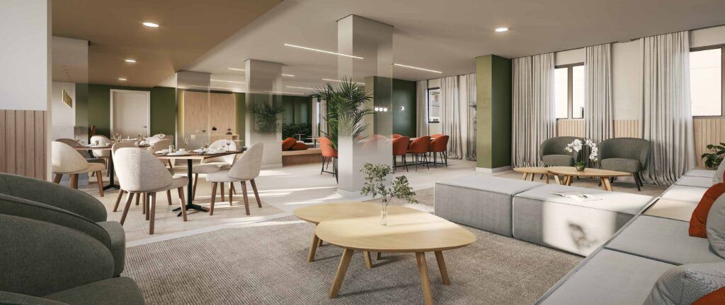 Novo Mundo Carrão, apartamento decorado com sala de estar e jantar