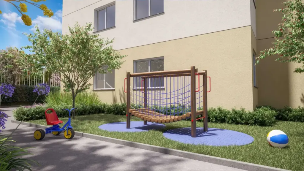 Plano Mais Interlagos Refúgio, playground com brinquedos e gramado