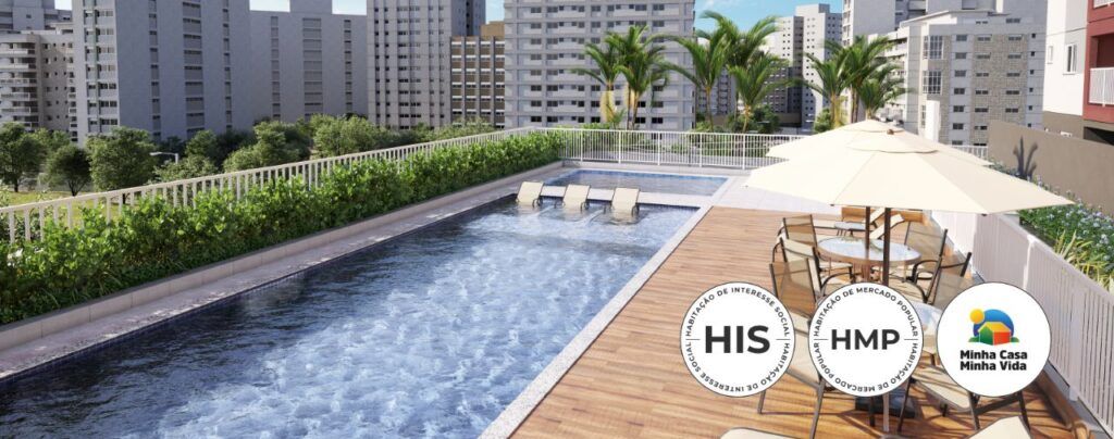 Auge Morumbi, piscina com deck e selos de enquadramento do programa