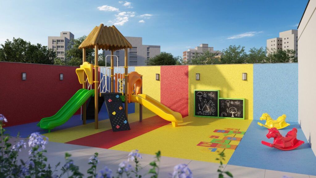 Auge Morumbi, playground com escorregador e piso emborrachado
