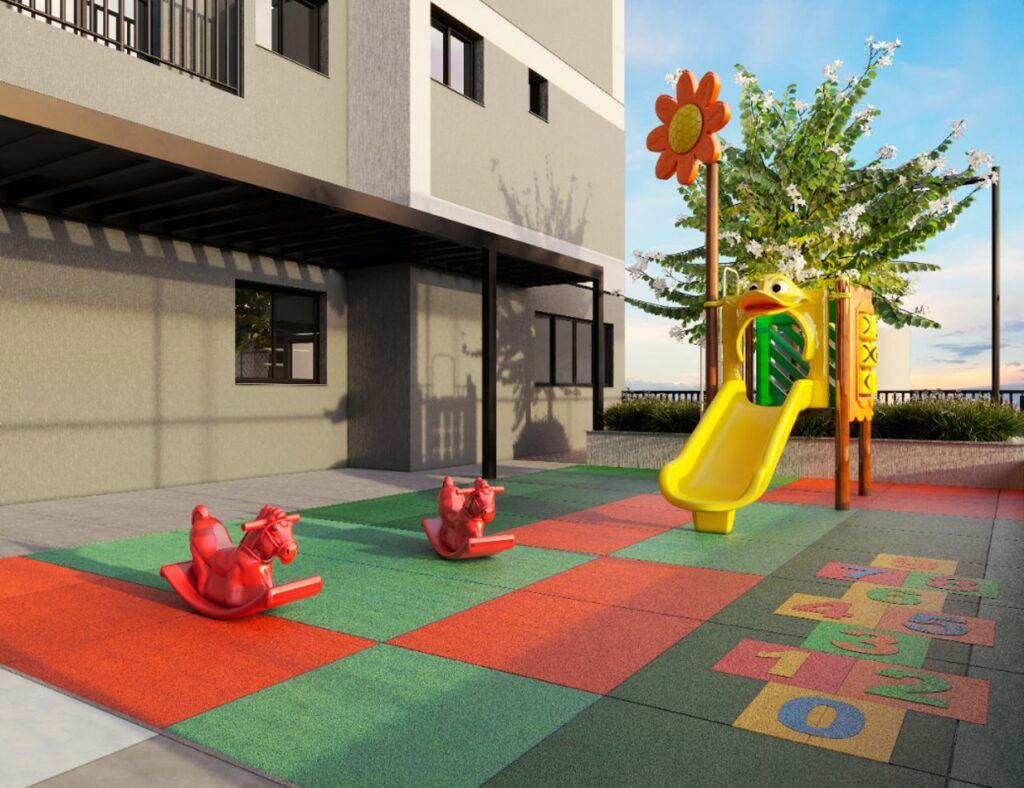 Auge Panamby, playground com escorregador e piso emborrachado