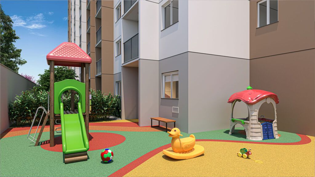 Vibra Conselheiro Carrão, playground com escorregador e piso emborrachado