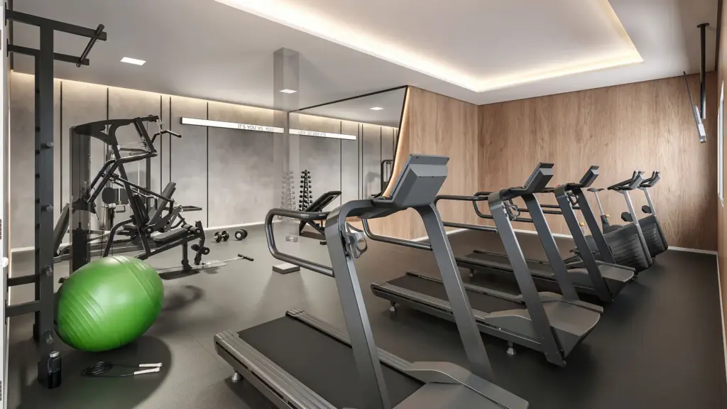 Brooklin Sky Home Tower, academia com esteiras e aparelhos de musculação