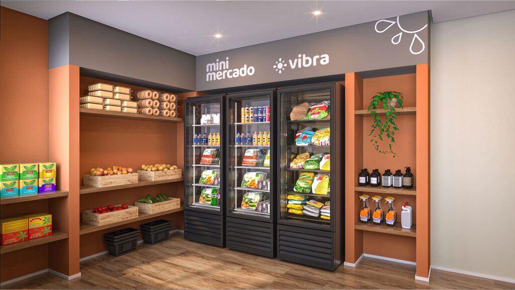Vibra Mooca, minimercado autônomo com geladeiras e prateleiras
