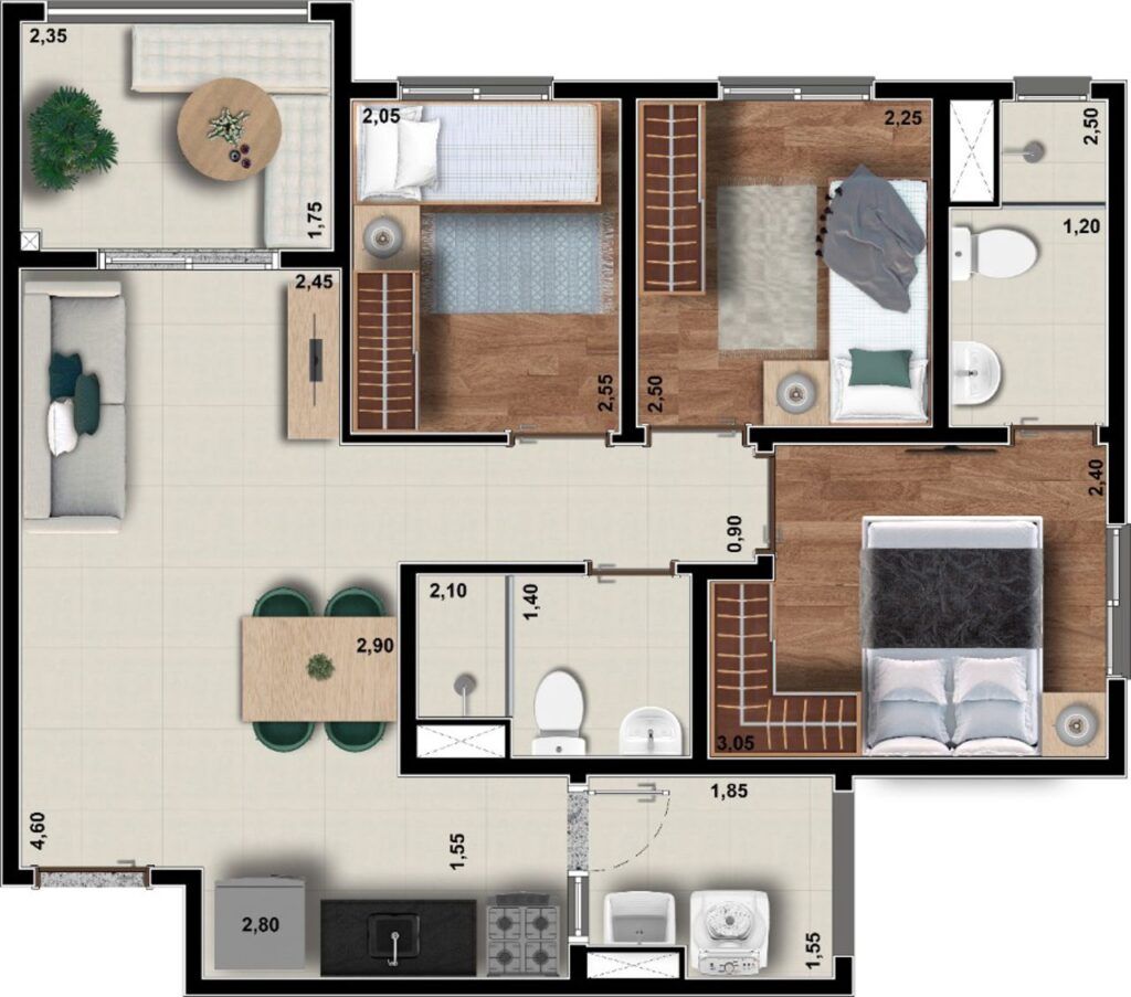 Auge Morumbi, planta do apartamento, foto 1
