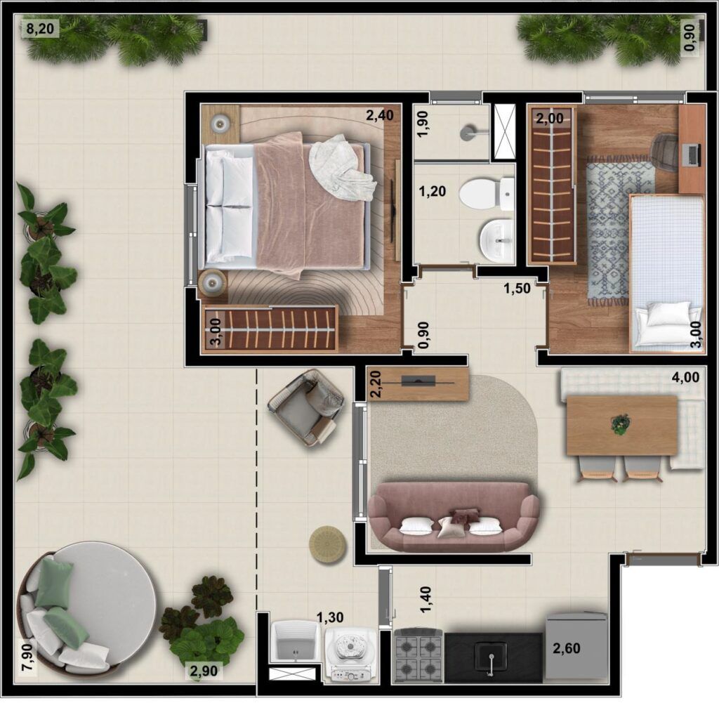 Auge Panamby, planta do apartamento