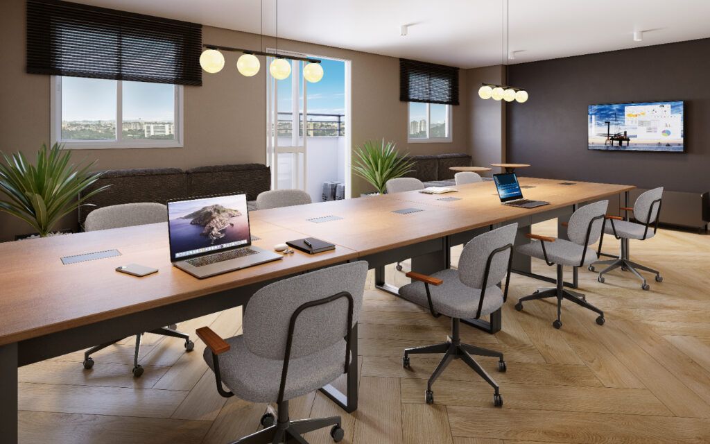Vibra Rio Bonito, coworking com mesa de reunião e cadeiras