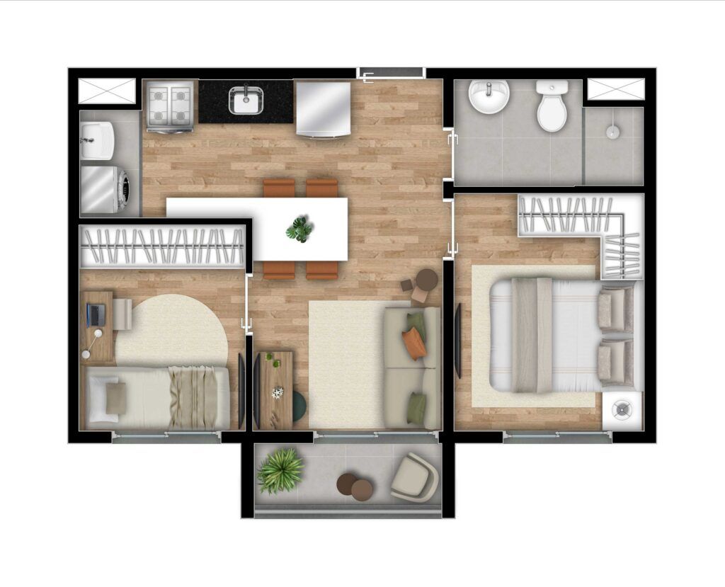 Vibra Rio Bonito, planta humanizada do apartamento