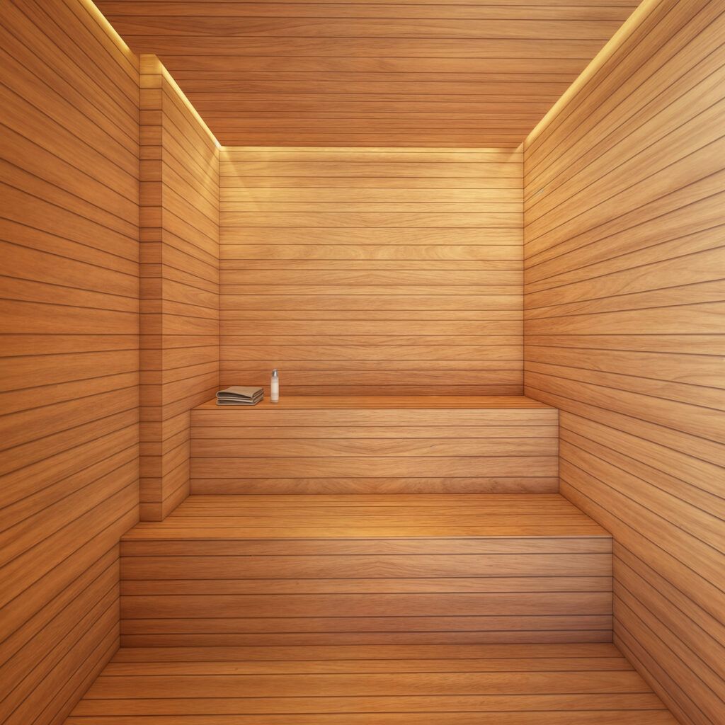 LYON Penha, sauna revestida em madeira