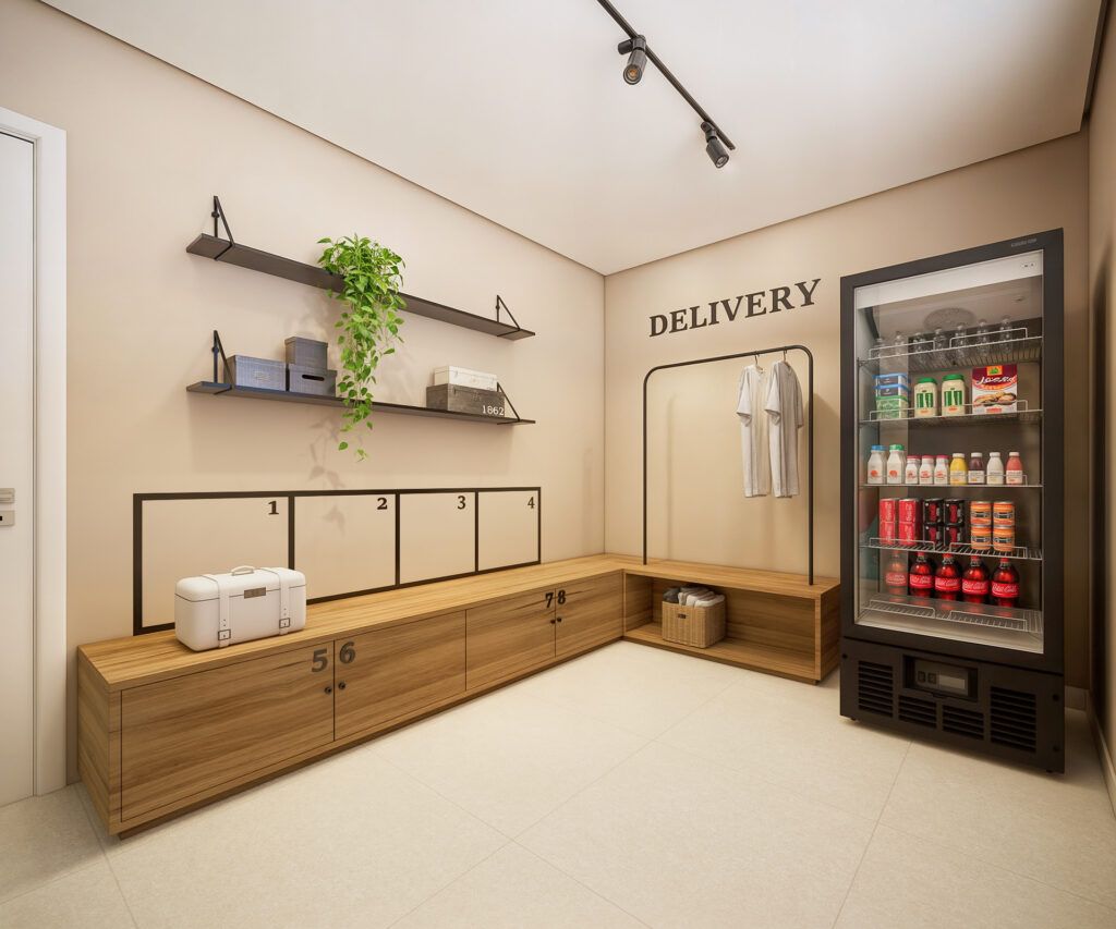 LYON Penha, espaço delivery com armários para encomendas