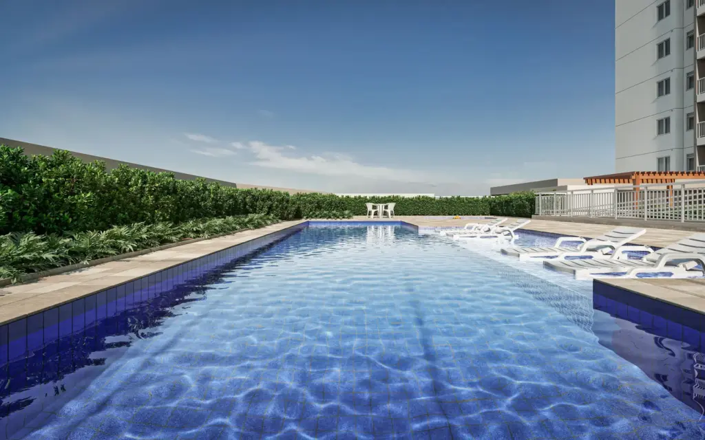 SPIN Zona Sul, piscina com deck e paisagismo