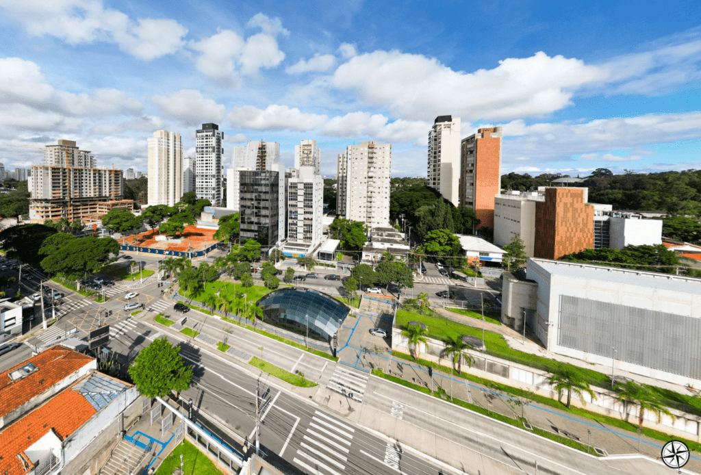 Mundo Apto Estação Borba Gato, vista aérea do bairro e do entorno