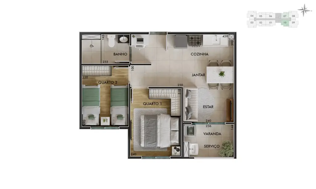 Sinfonia Santo Amaro, planta de 2 dormitórios, foto 2