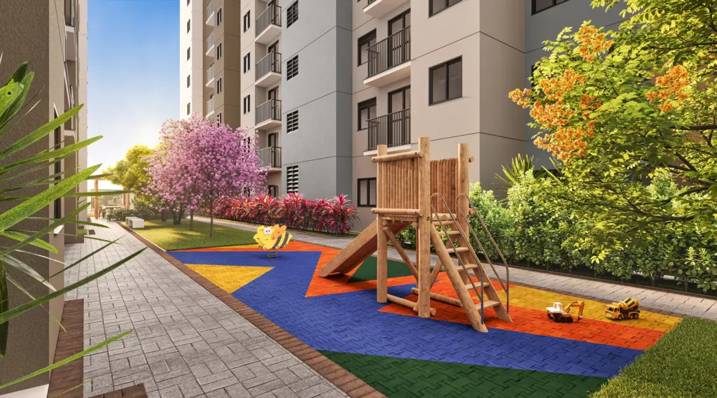 VERDÍ Tiquatira, playground com escorregador e piso emborrachado
