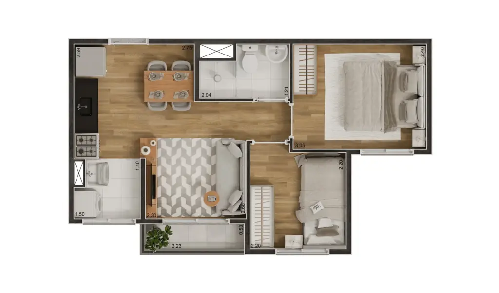 VERDÍ Tiquatira, planta do apartamento, foto 1