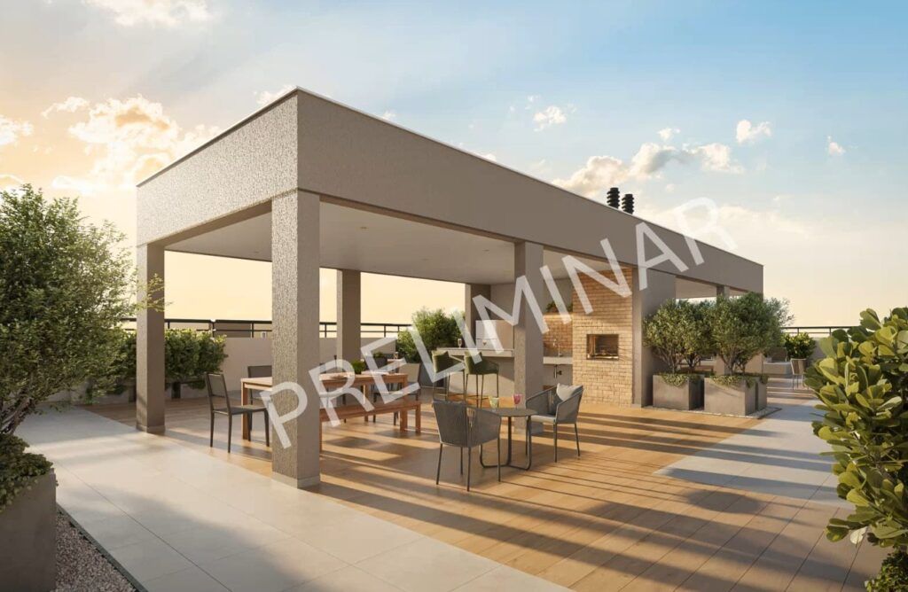 NOVVO Estação Largo Treze, espaço gourmet no terraço com pergolado